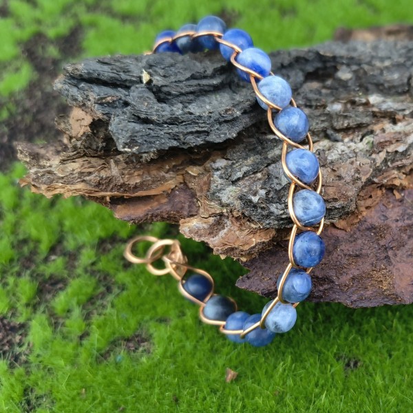 Bransoleta miedziana pleciona Sodalit