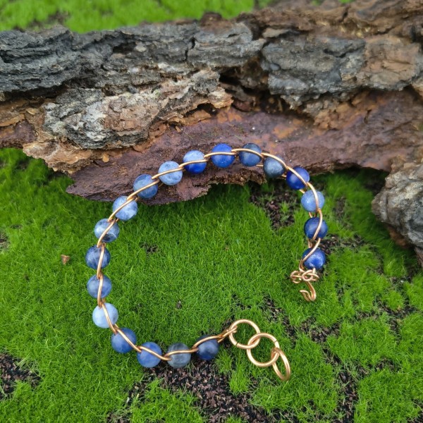 Bransoleta miedziana pleciona Sodalit